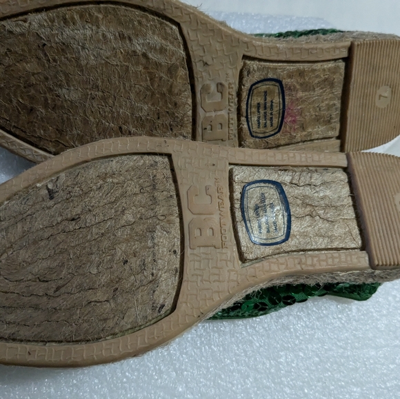 3/25BC Footwear Green Sequin Flats Size 6 - Picture 9 of 14